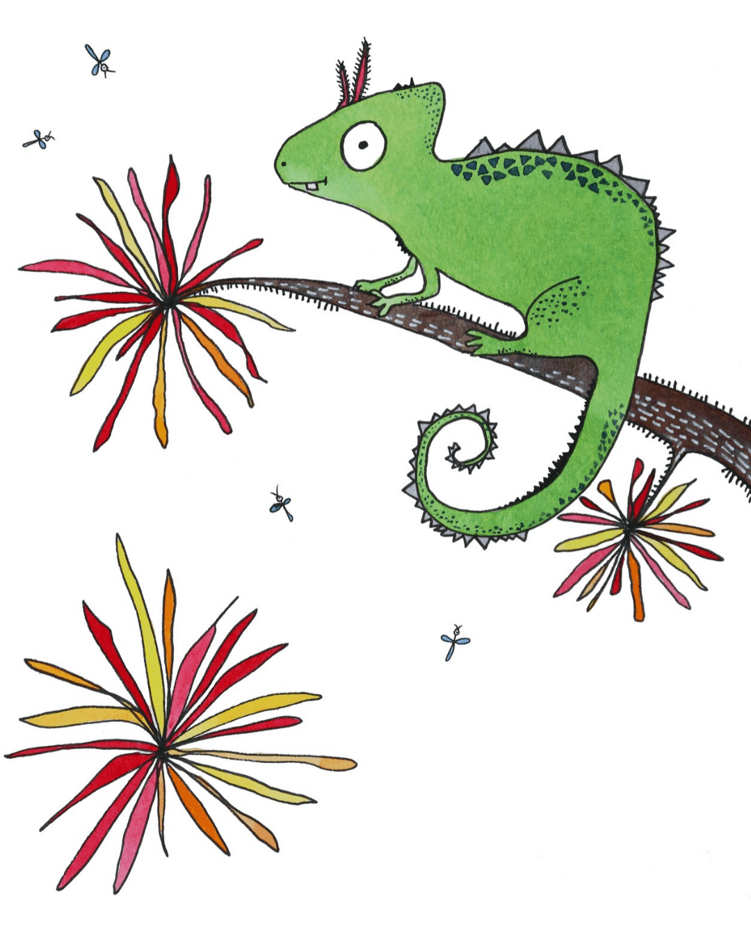 Green Chameleon Illustration